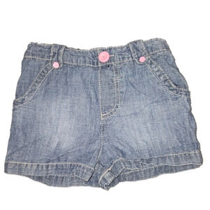 Circo Denim Shorts with Pink Button